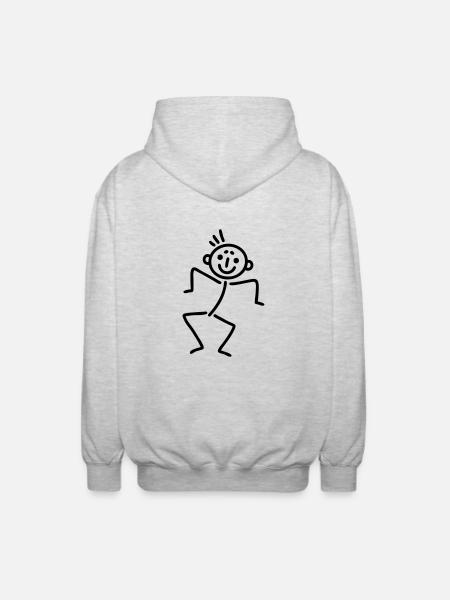Strichmännchen lässig - Unisex Kapuzenjacke - Hellgrau meliert