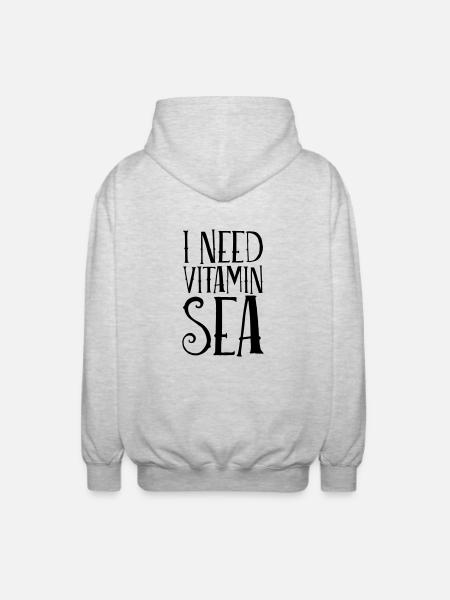 I Need Vitamin Sea - Veste à capuche unisexe - gris clair chiné