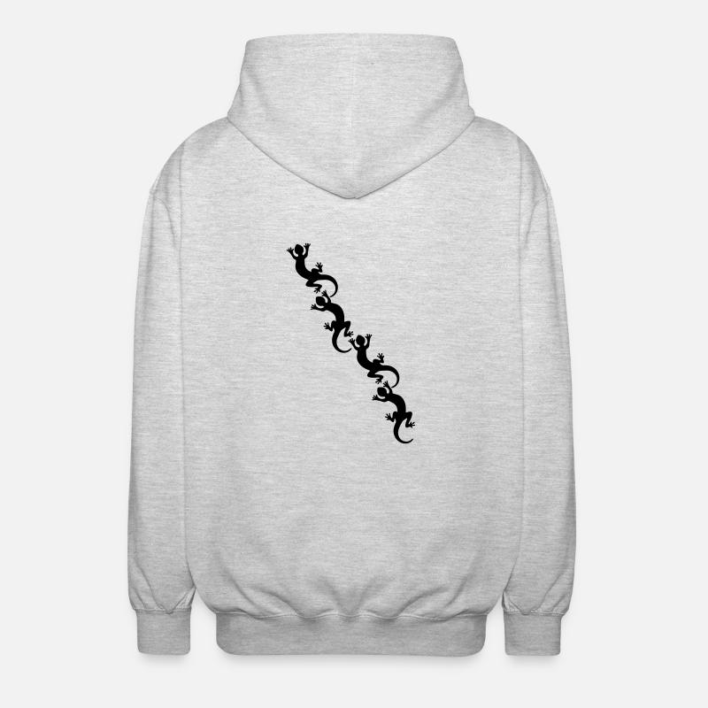 Lizards / Geckos / Echsen - Unisex Kapuzenjacke - Hellgrau meliert