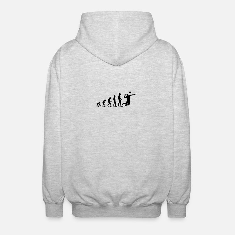 volleyball evolution - Unisex Kapuzenjacke - Hellgrau meliert