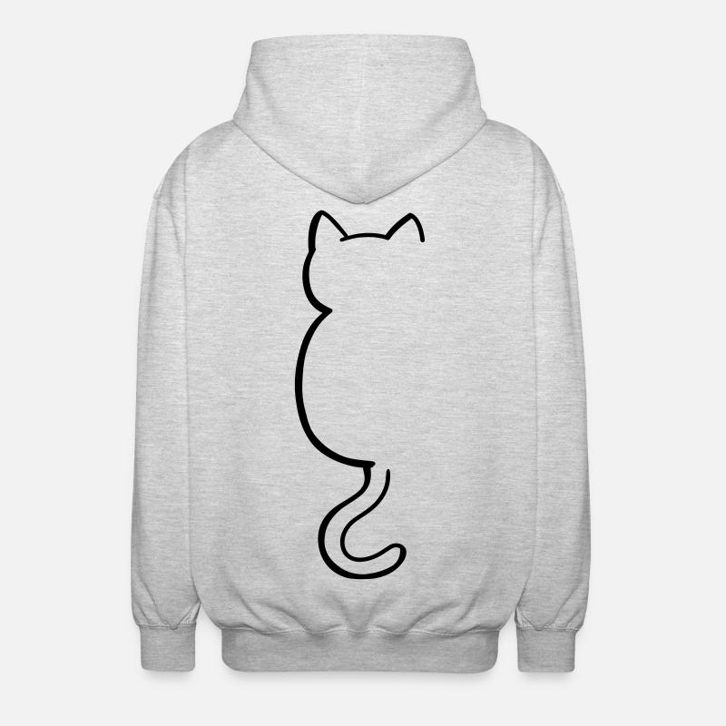 cat silouette - Veste à capuche unisexe - gris clair chiné