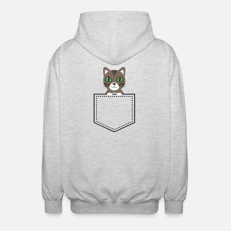 Taschentier cat brown mackerel - Unisex Hooded Jacket - light heather grey
