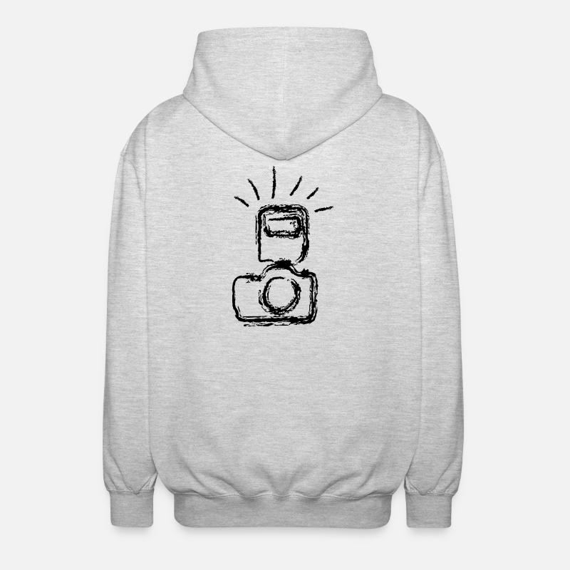 Fotokamera - Unisex Kapuzenjacke - Hellgrau meliert