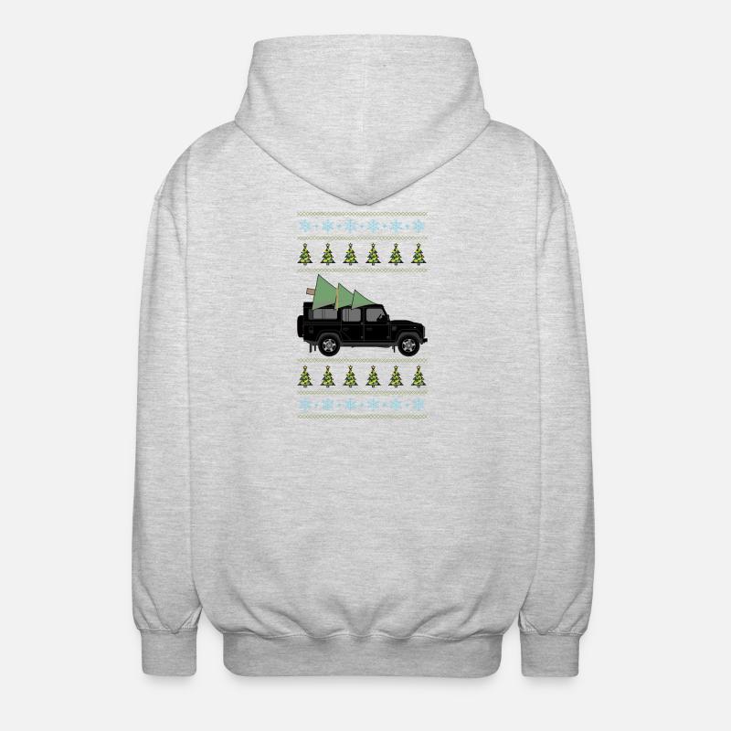 Defender 110 Black Christmas Light - Unisex Kapuzenjacke - Hellgrau meliert
