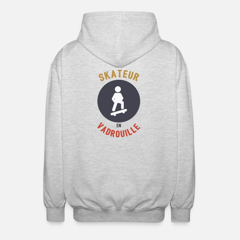 Skateboarder im Mopp - Unisex Kapuzenjacke - Hellgrau meliert