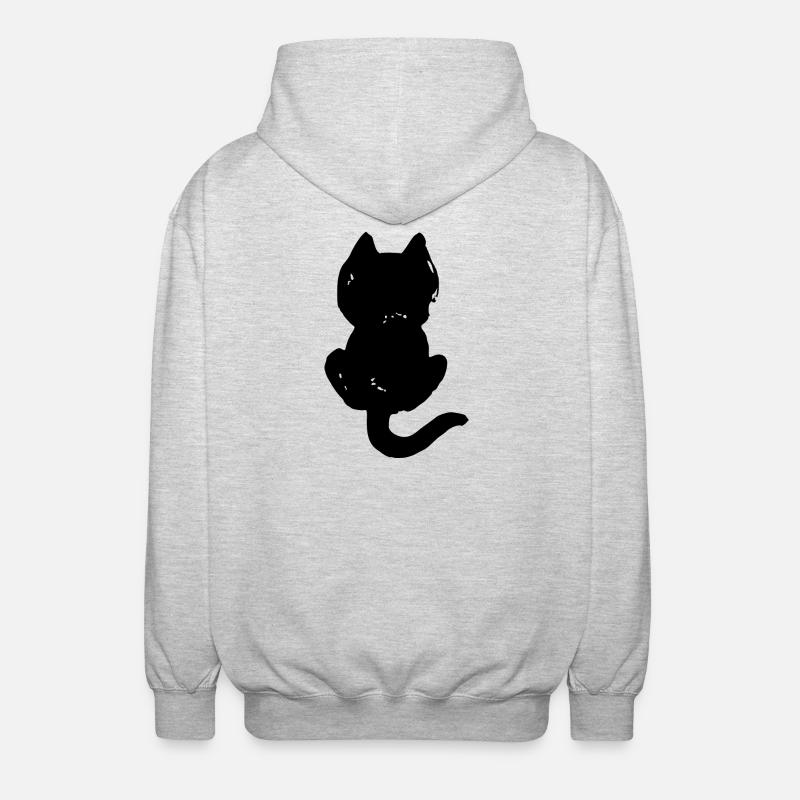 Silhouette cool de chat - Veste à capuche unisexe - gris clair chiné