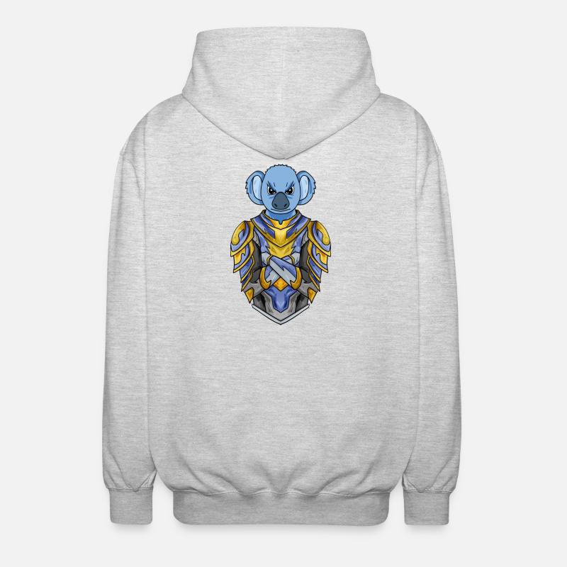 Knight Koala Crusader - Unisex Hooded Jacket - light heather grey