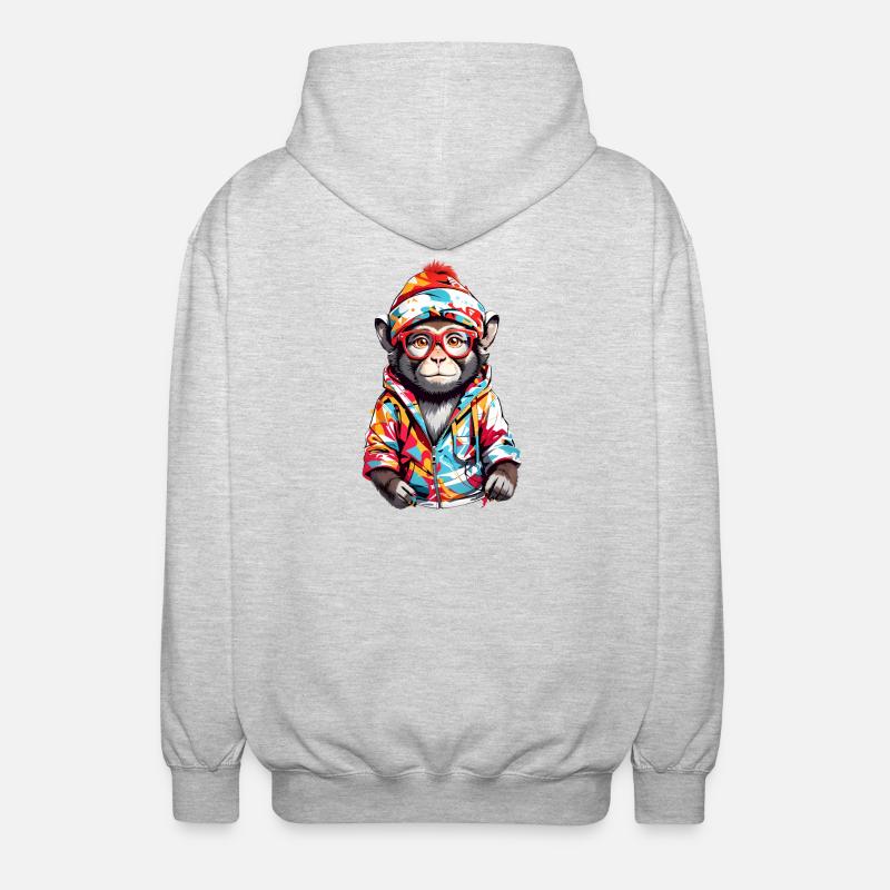 Cool monkey - Unisex Hooded Jacket - light heather grey