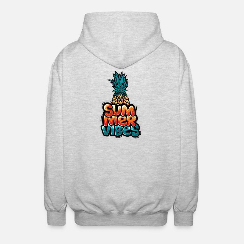 Sommer Vibes Ananas Design - Unisex Kapuzenjacke - Hellgrau meliert