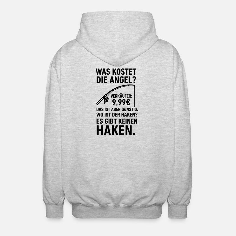 Blague sur pêcheur à l’hameçon - Veste à capuche unisexe - gris clair chiné