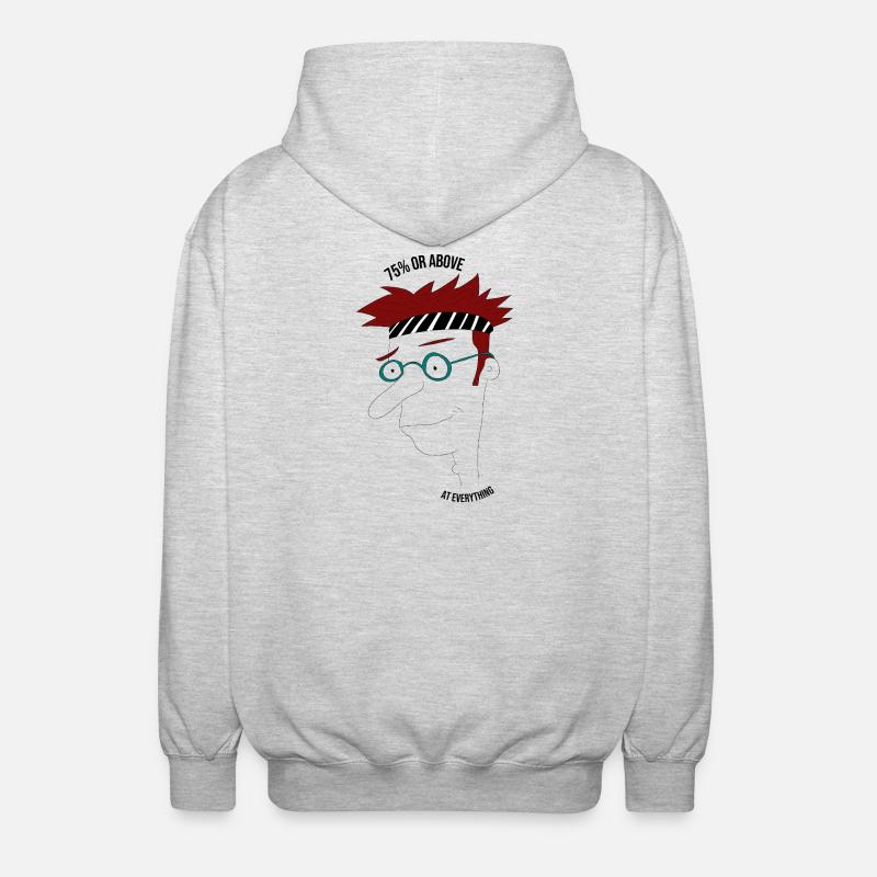 75 % oder mehr in allem, Mann - Unisex Kapuzenjacke - Hellgrau meliert