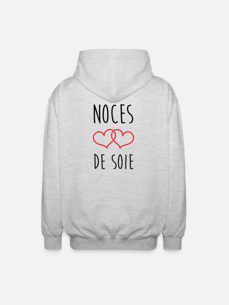 Silk Wedding 12 years of marriage - Unisex Hooded Jacket - light heather grey