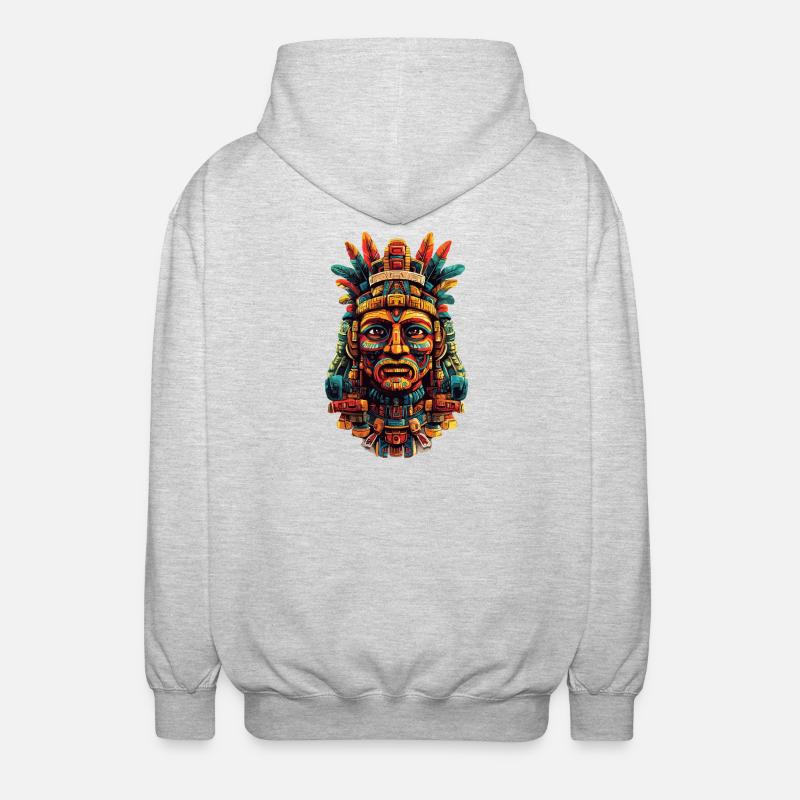 Masque de plume aztèque - Veste à capuche unisexe - gris clair chiné