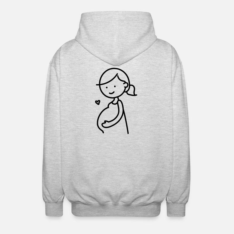femme enceinte - Veste à capuche unisexe - gris clair chiné