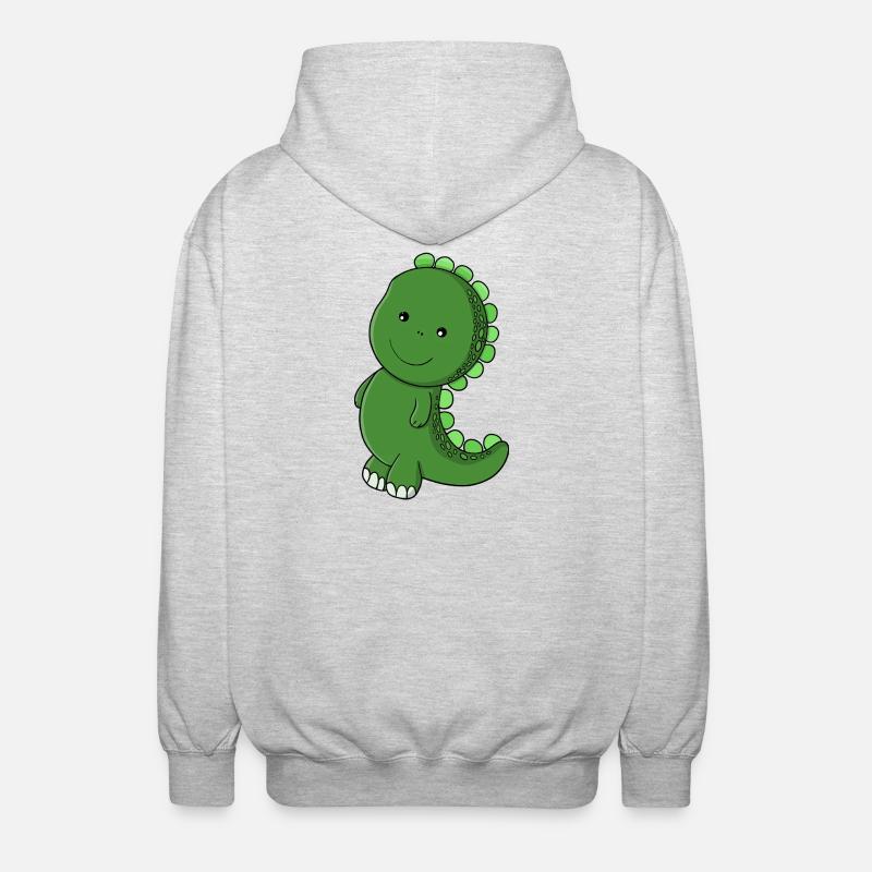 Emerald Dino Charm - Unisex Hooded Jacket - light heather grey
