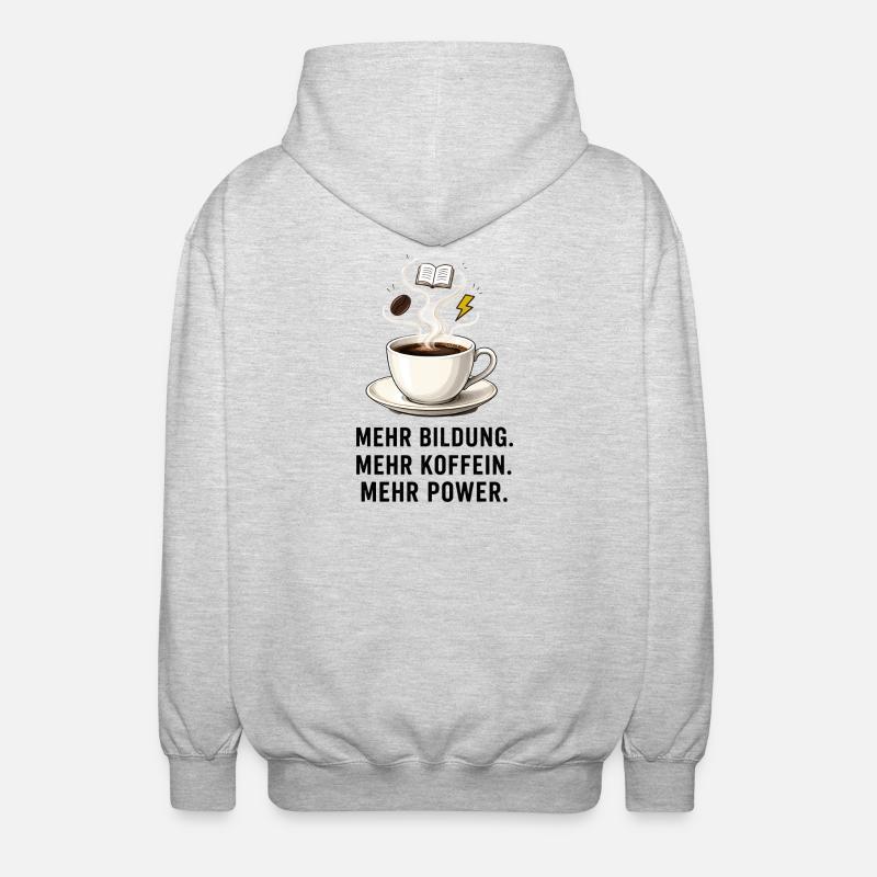 Bildung Kaffee Power - Unisex Kapuzenjacke - Hellgrau meliert