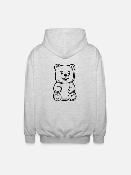 Teddy Bear - Unisex Hooded Jacket - light heather grey