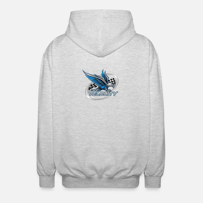 Speed Eagle Racing Design - Unisex Hooded Jacket - light heather grey