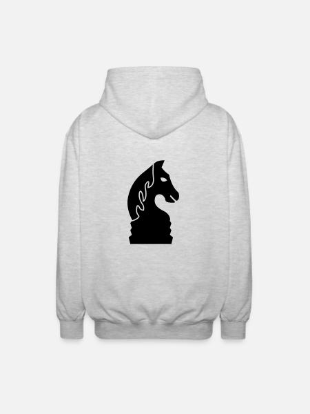 schach_pferd_1c - Veste à capuche unisexe - gris clair chiné