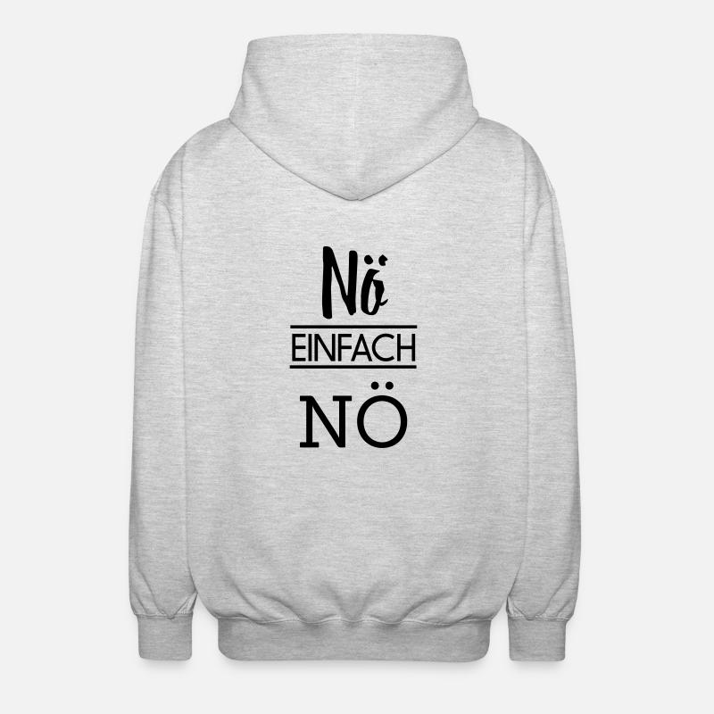 Nö einfach Nö - Unisex Kapuzenjacke - Hellgrau meliert