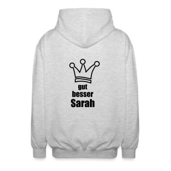 Sarah - Unisex Kapuzenjacke - Hellgrau meliert - Hinten - AI Model Male 185 light (185cm)