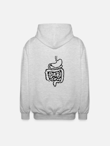 Arzt_Darm_d1 - Unisex Kapuzenjacke - Hellgrau meliert