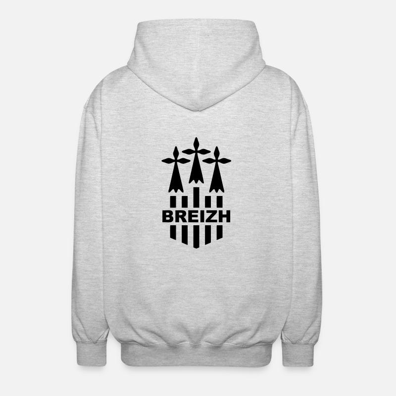 Breizh logo 2 - Unisex Kapuzenjacke - Hellgrau meliert