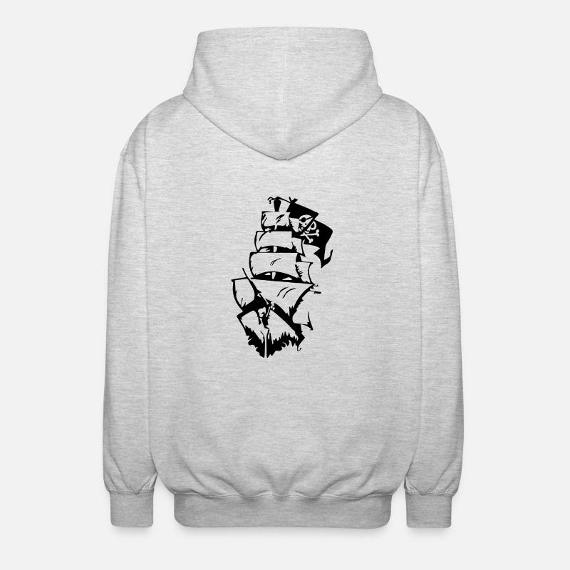 Piratenschiff - Unisex Kapuzenjacke - Hellgrau meliert