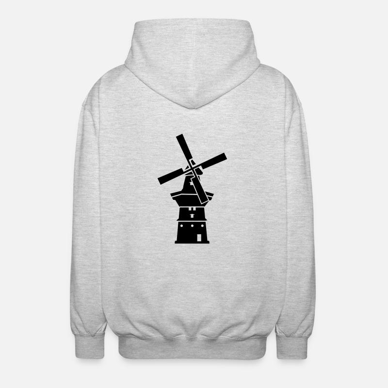 Moulin à vent - Veste à capuche unisexe - gris clair chiné
