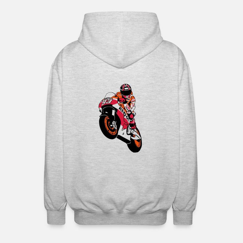 MotoGP - motorrad - Veste à capuche unisexe - gris clair chiné