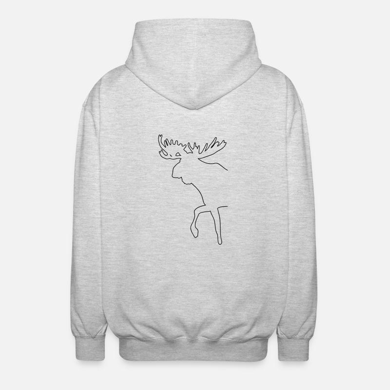 Elch - Moose - Unisex Kapuzenjacke - Hellgrau meliert