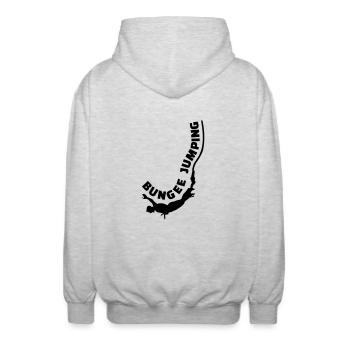 Bungee Jumping - Unisex Kapuzenjacke - Hellgrau meliert - Hinten - AI Model Male 185 light (185cm)