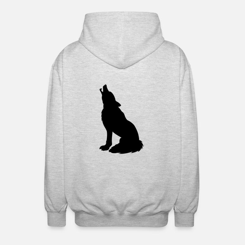 wolf_01 - Unisex Kapuzenjacke - Hellgrau meliert