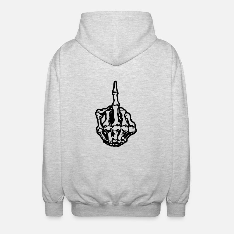middlefinger_skull_01 - Veste à capuche unisexe - gris clair chiné