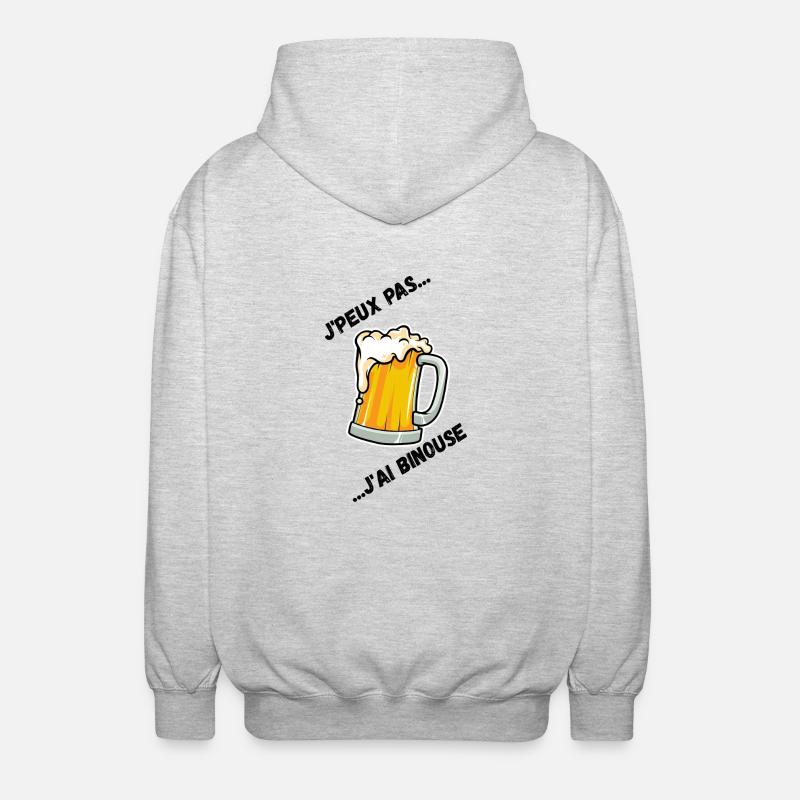 I can't I have Binouse - Unisex Hooded Jacket - light heather grey
