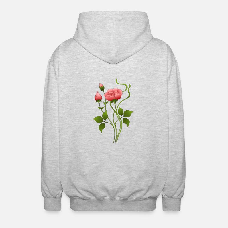 Blumen - Unisex Kapuzenjacke - Hellgrau meliert