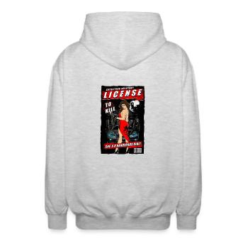 detective - Unisex Hooded Jacket - light heather grey - Back - AI Model Male 185 light (185cm)