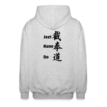 Jeet kun do Bruce Lee - Unisex Kapuzenjacke - Hellgrau meliert - Hinten - AI Model Male 185 light (185cm)