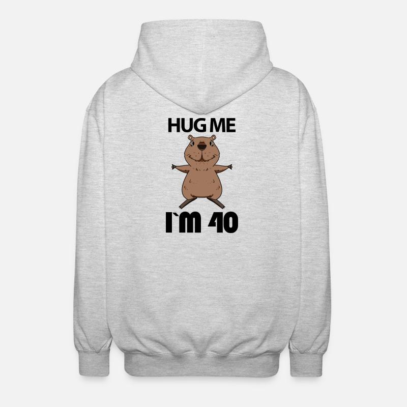 40 ans - 40 ans - Hug - Veste à capuche unisexe - gris clair chiné