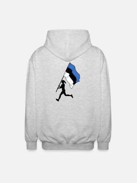 Drapeau Estonie femme courant - Veste à capuche unisexe - gris clair chiné