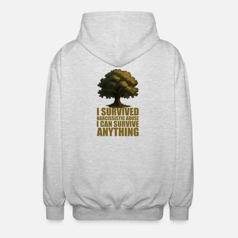 Conception d’arbre de survie résilient - Veste à capuche unisexe - gris clair chiné