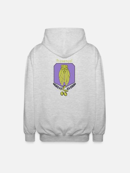 cigale Provençale avec Olives - Veste à capuche unisexe - gris clair chiné