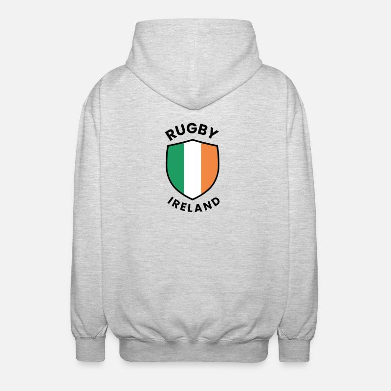 Conception du Rugby Ireland Shield - Veste à capuche unisexe - gris clair chiné