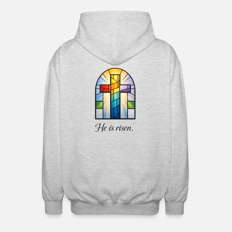 He Is Risen - Unisex Kapuzenjacke - Hellgrau meliert