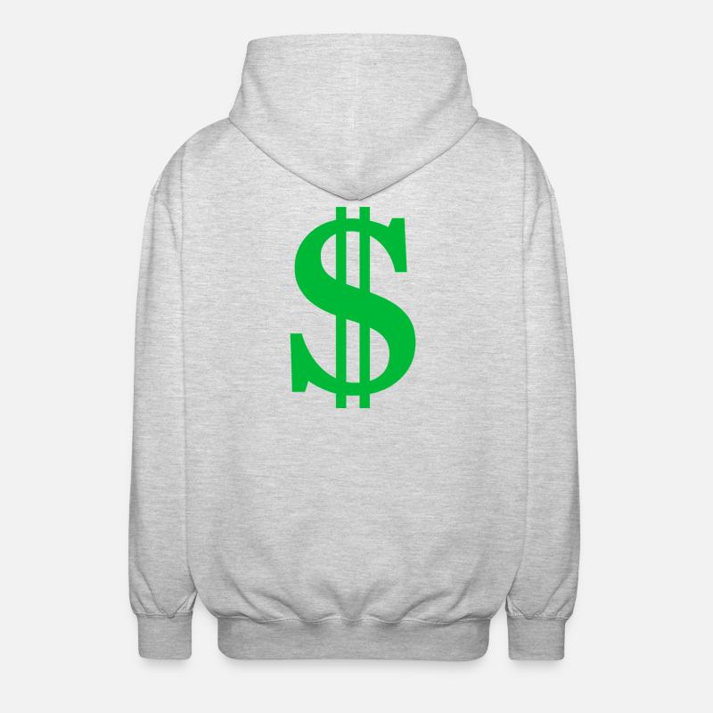 Signe dollar - Veste à capuche unisexe - gris clair chiné