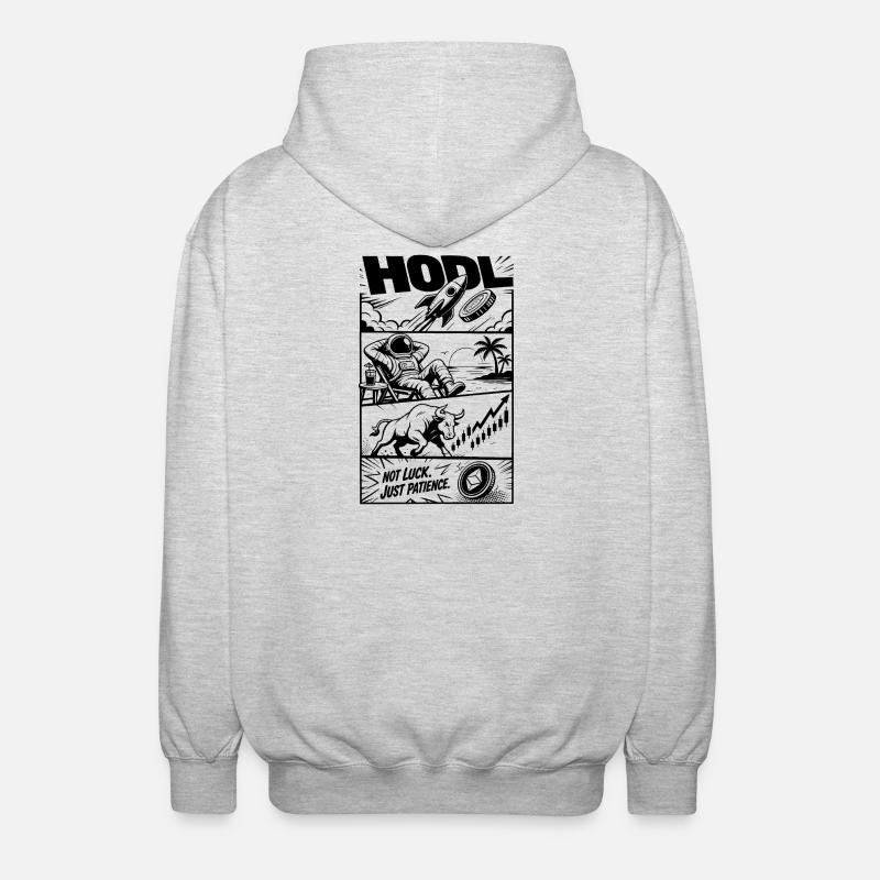 HODL Crypto Rocket Meme - Unisex Hooded Jacket - light heather grey