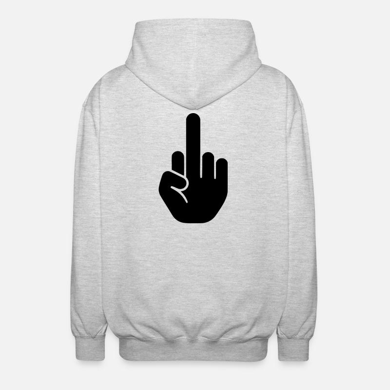 Middle finger - Unisex Hooded Jacket - light heather grey