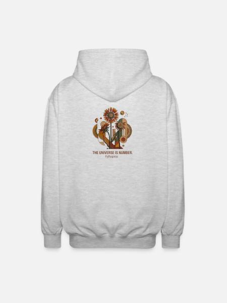 Sunflower Geometry Pythagoras - Unisex Hooded Jacket - light heather grey