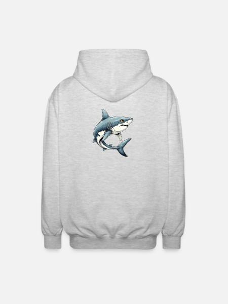 Shark - Unisex Hooded Jacket - light heather grey