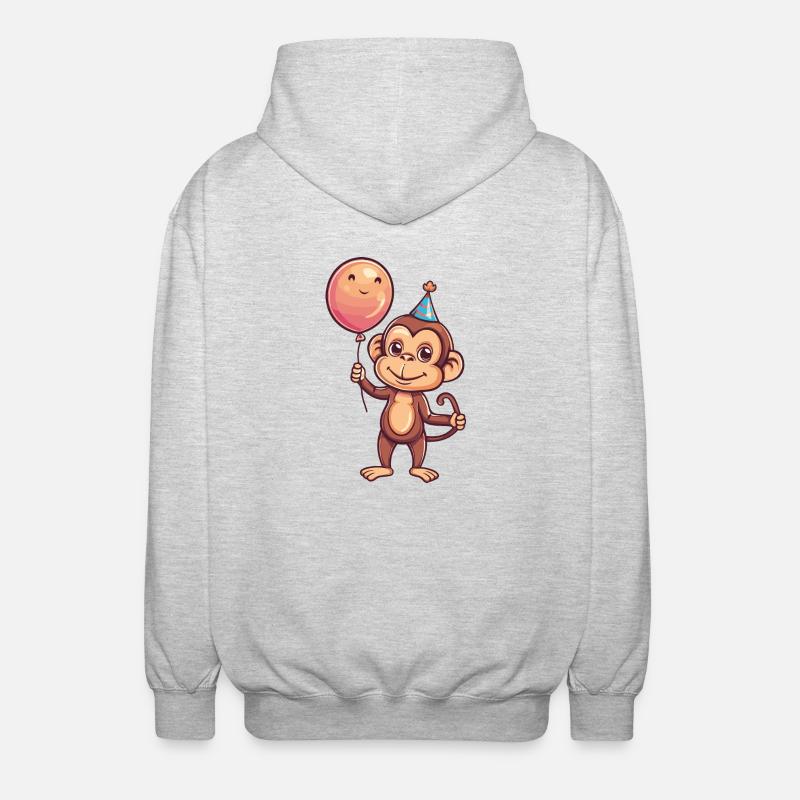 Singe Anniversaire Bébé - Veste à capuche unisexe - gris clair chiné